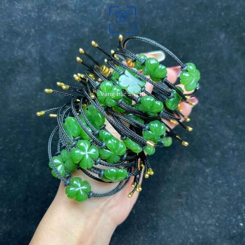 Vòng tay cỏ 4 lá ngọc xanh may mắn, Anchi jewelry