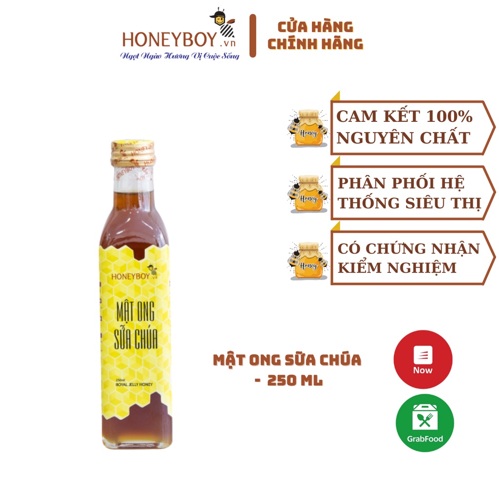 Mật Ong Sữa Chúa HONEYBOY 250ml (Mật ong + 5% Sữa Ong Chúa nguyên chất)