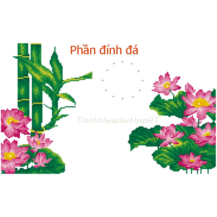 Tranh thêu chữ thập - Tranh đính đá uyên ương hí thủy VS070, 88851 - tự đính