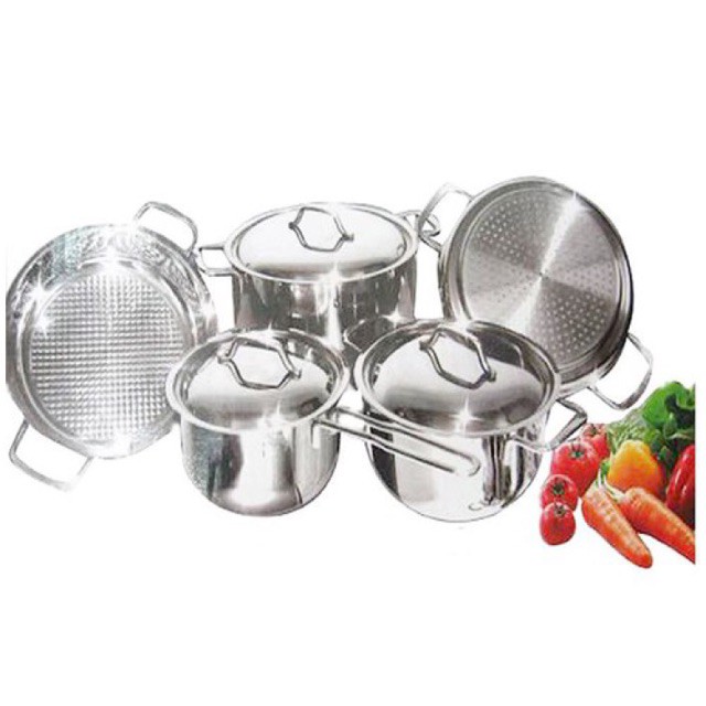 bộ nồi fivestar 5 món vung inox