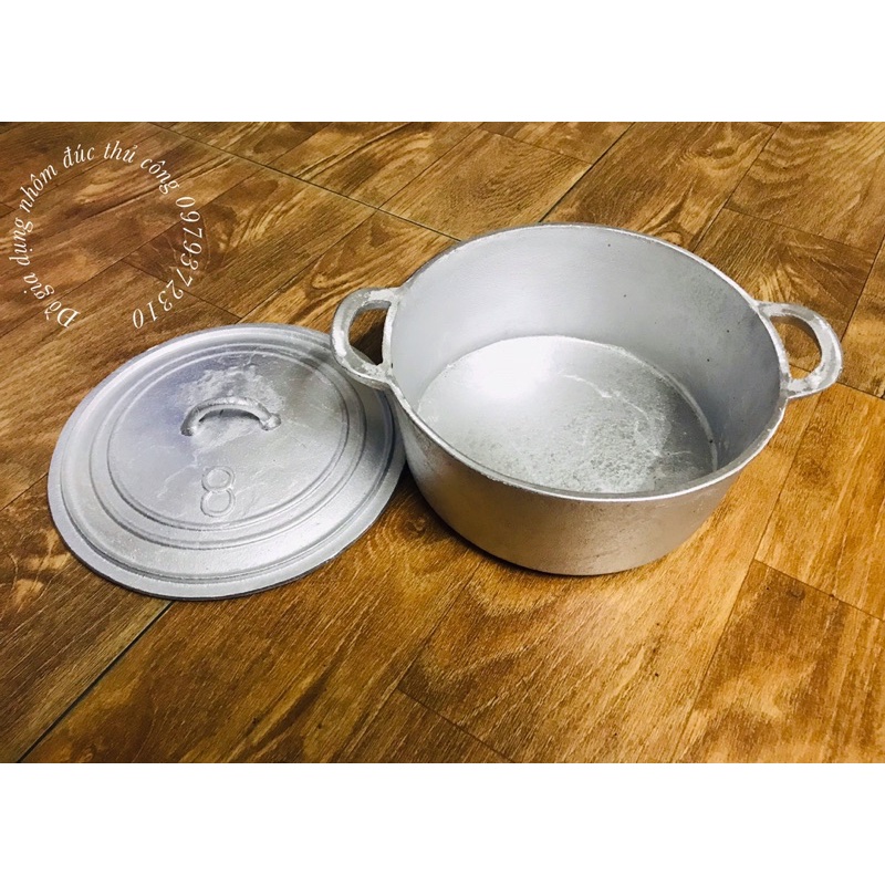 Nồi gang nấu cơm cháy đúc thủ công làng nghề số 8 [đk21cm]