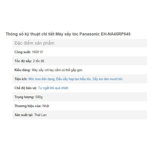 Máy sấy tóc Panasonic EH-NA45RP645