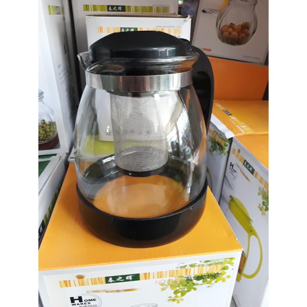 Ấm pha trà, cafe thủy tinh có lưới lọc