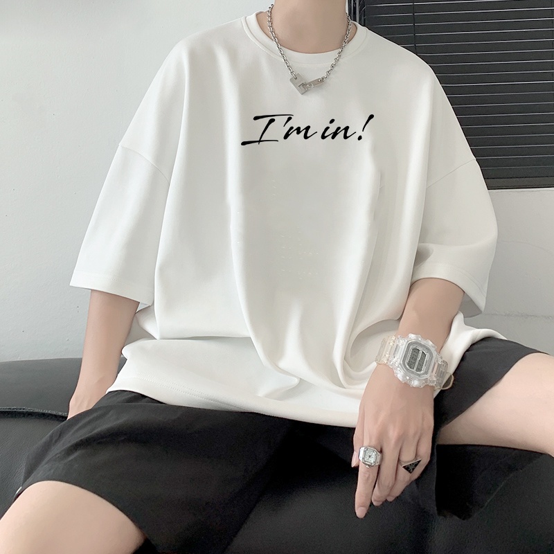 Áo phông unisex nam nữ chữ kiểu Im In tay lỡ form rộng đẹp vải dày mịn