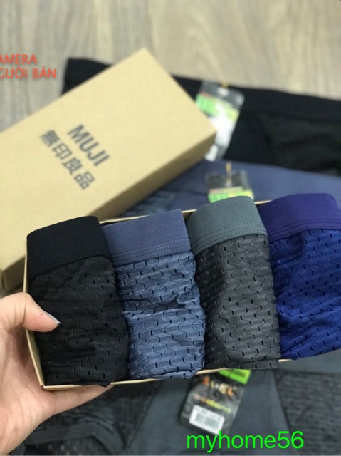 Hộp 4 quần sịp nam muji thông hơi cao cấp 303