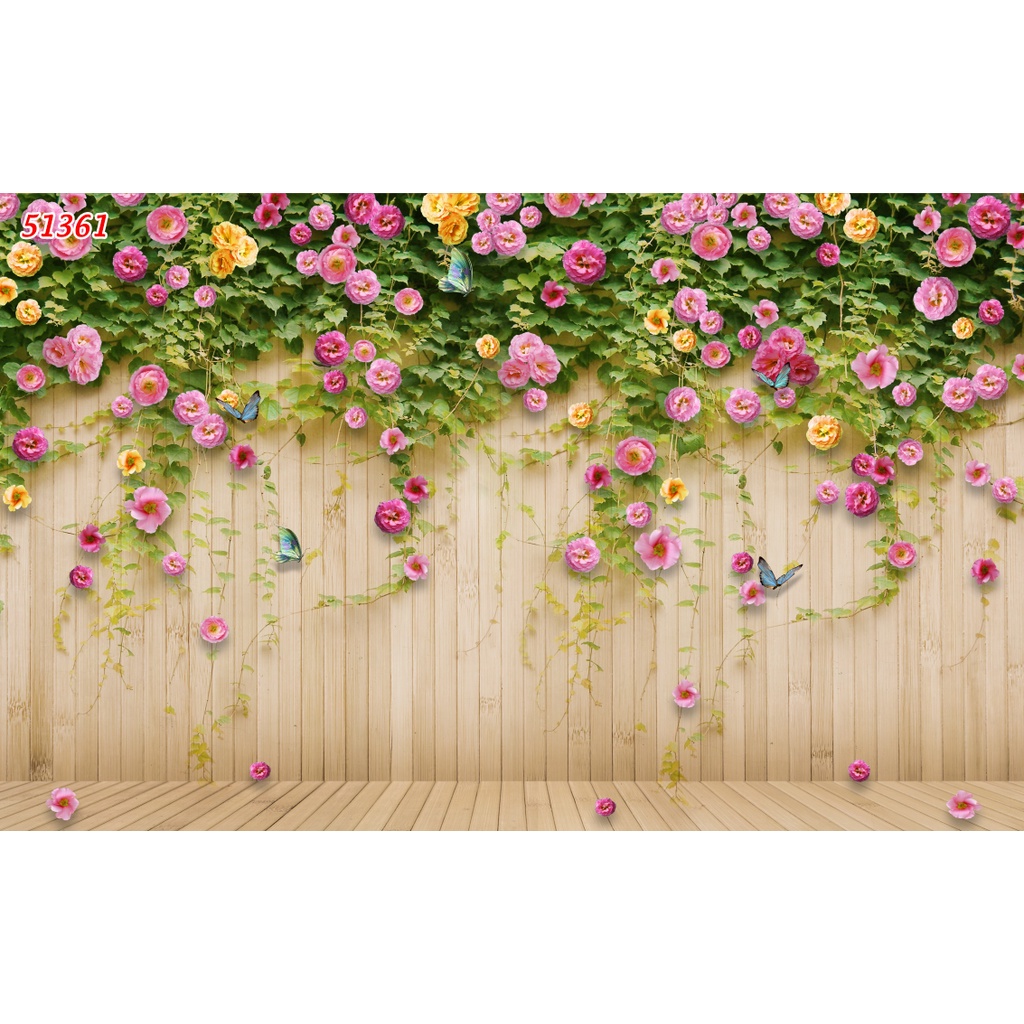 Tranh 3D dán tường Hoa Dây Leo