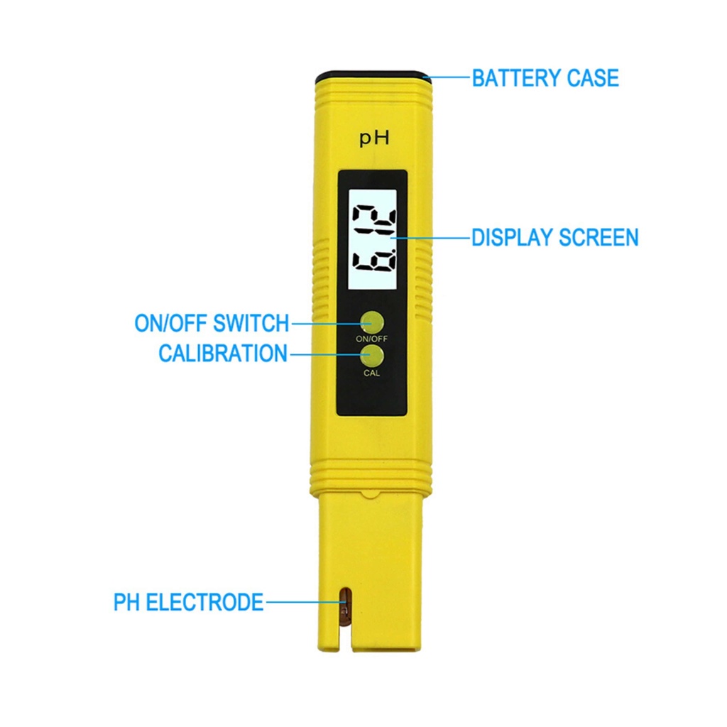 Bút đo pH nước hồ cá, máy thử PH điều chỉnh bằng nút bấm LCD