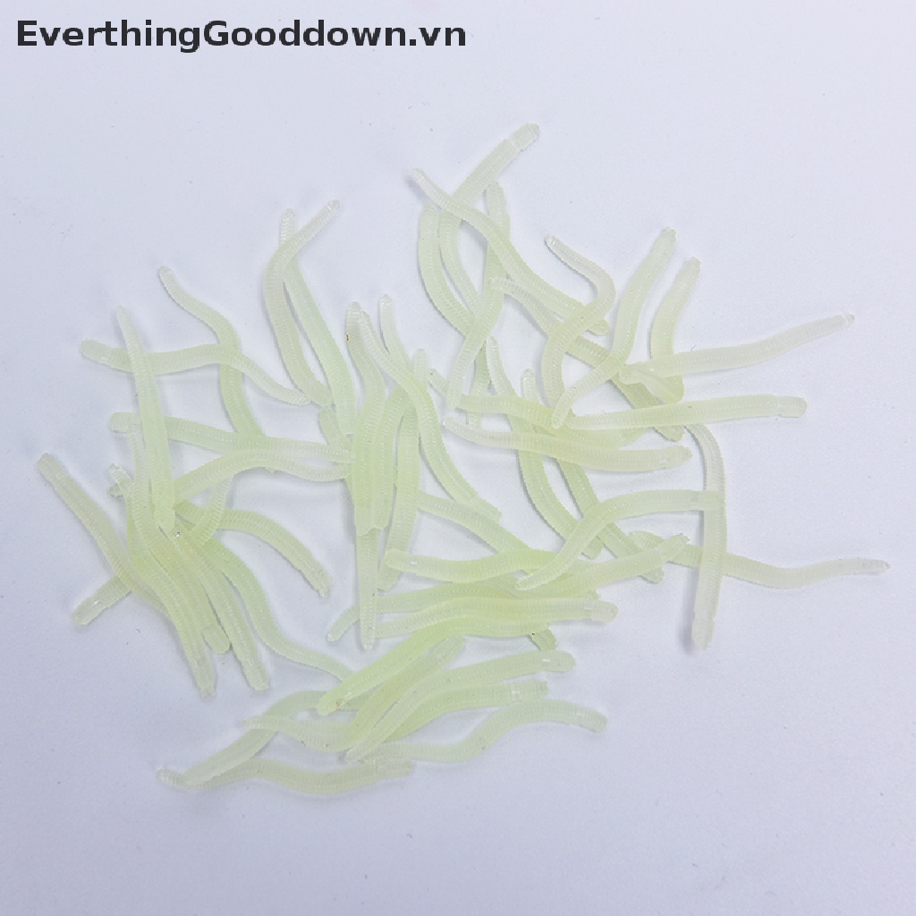 Everthinggooddown 50 Mồi Câu Cá Nhân Tạo Hình Giun Mềm 35mm