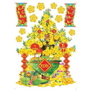 Decal trang trí Tết truyền thống