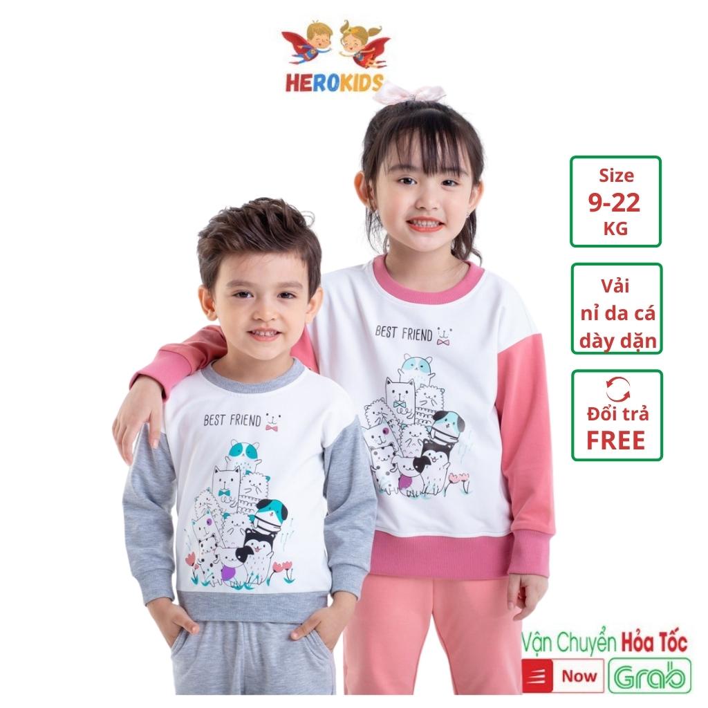 Áo nỉ Unisex dài tay cho bé trai bé gái hàng cao cấp UA45