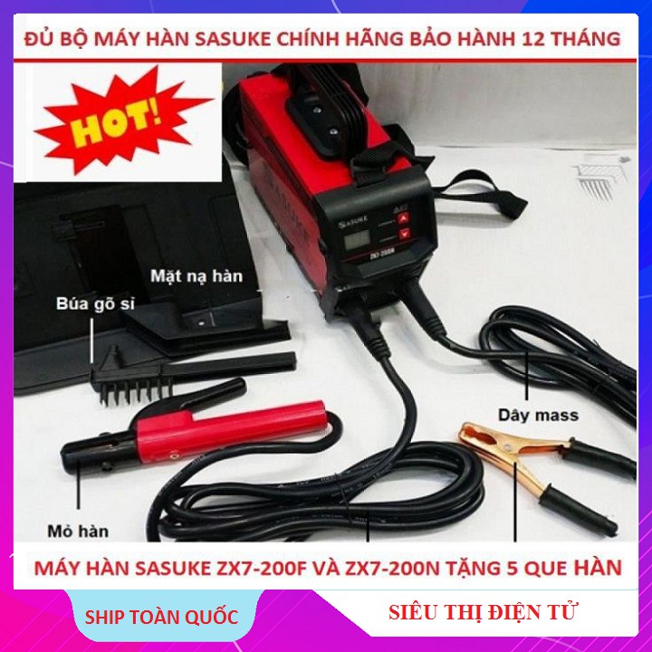 Máy Hàn Điện Tử Mini inverter Sasuke  ZX7-200F Và ZX7-200N Đầy Đủ Phụ Kiện Tặng 5 Que Hàn 2020