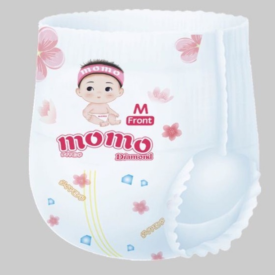 Bỉm momo diamond dán quần S64/ M60/L54/XL50/XXL48/XXXL46 tinh chất hoa anh đào.