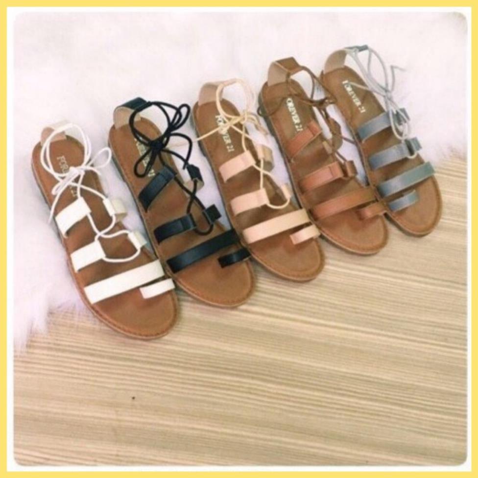 Sandal chiến binh dây mảnh thời trang NALLDOS quai da Microfiber, đê TPR chống trượt  có 2 màu ( Đen và Kem)