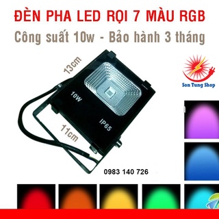 Đèn pha led đổi màu rgb 10w bảo hành 3 tháng