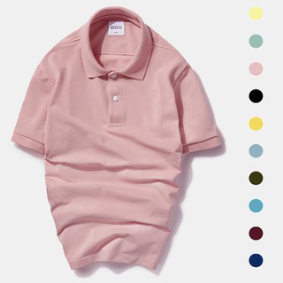 Áo polo nam trơn HUSSIO classic vải cá sấu tay ngắn trẻ trung