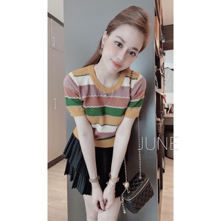 Áo len montoghi phối kẻ hot hit (Video+Ảnh thật)