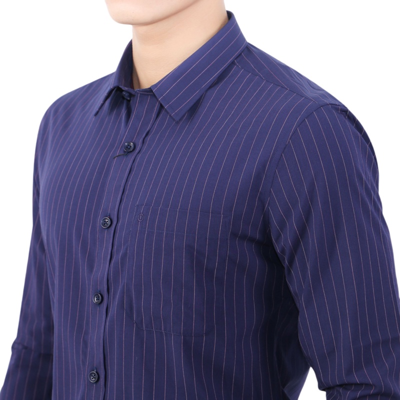 Áo sơ mi dài tay nam Owen Bamboo Slim Fit Xanh kẻ - AS20108D