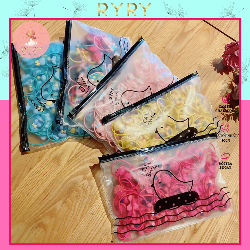 Sét Dây Cột Tóc Dây Buộc Tóc 20 Sợi Nhiều Kiểu Cute Cho Bé Gái Siêu Dễ Thương