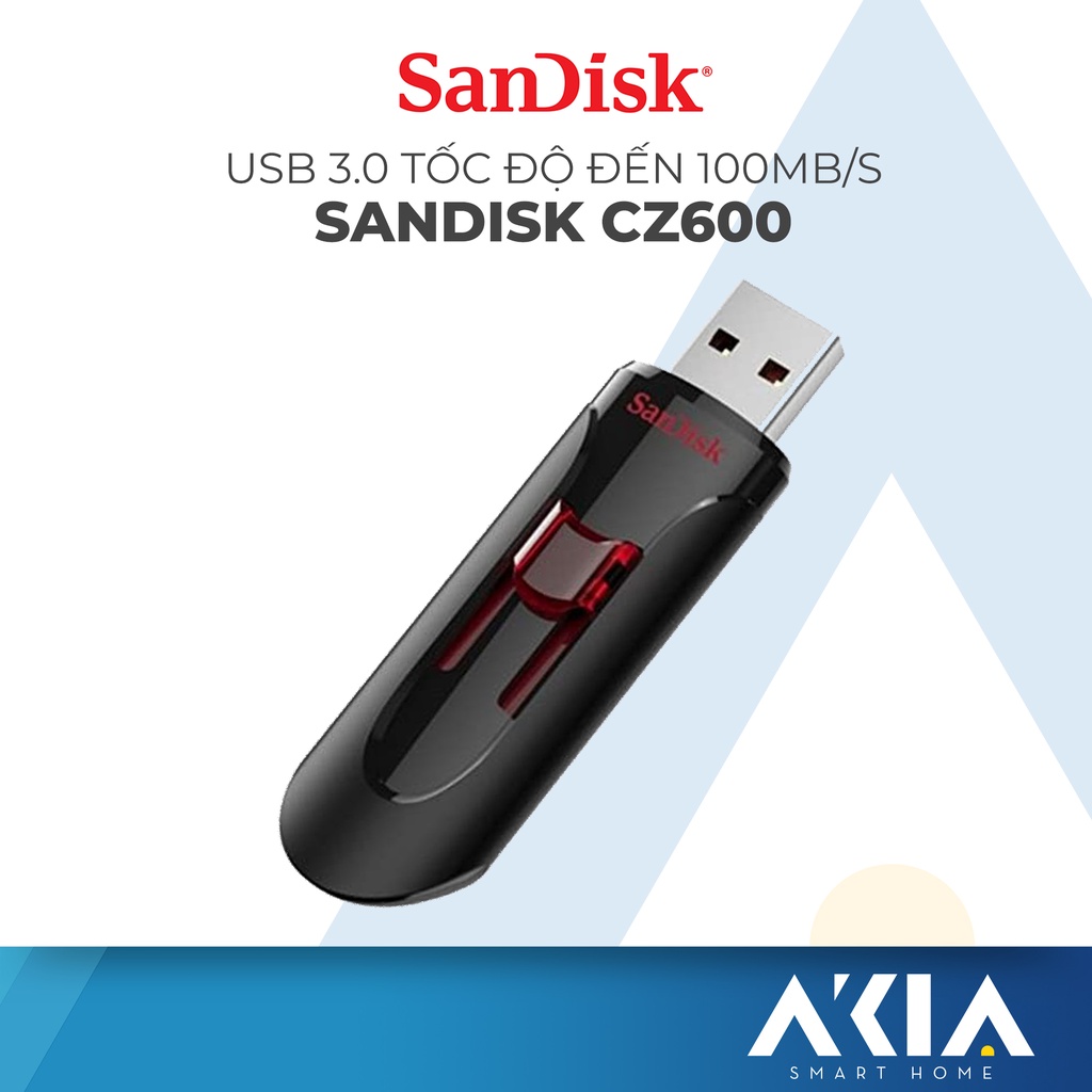 USB 3.0 Sandisk CZ600 64GB / 32GB / 16 GB cruzer glide, tốc độ cao 100MB/s - bảo hành chính hãng 5 năm