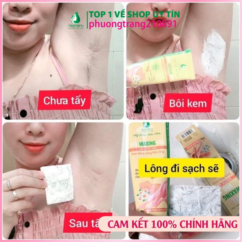 Gel waxing VEO kem tẩy lông Ngân Bình làm sạch vùng lông dưới cánh tay, lông nách, lông chân, lông tay, lông bikini