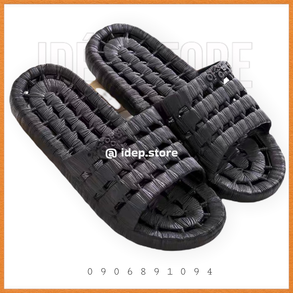 Dép lỗ siêu nhẹ đi trong nhà tắm, văn phòng chống nước siêu bền Maipy (Đen/ Xám) -DL196