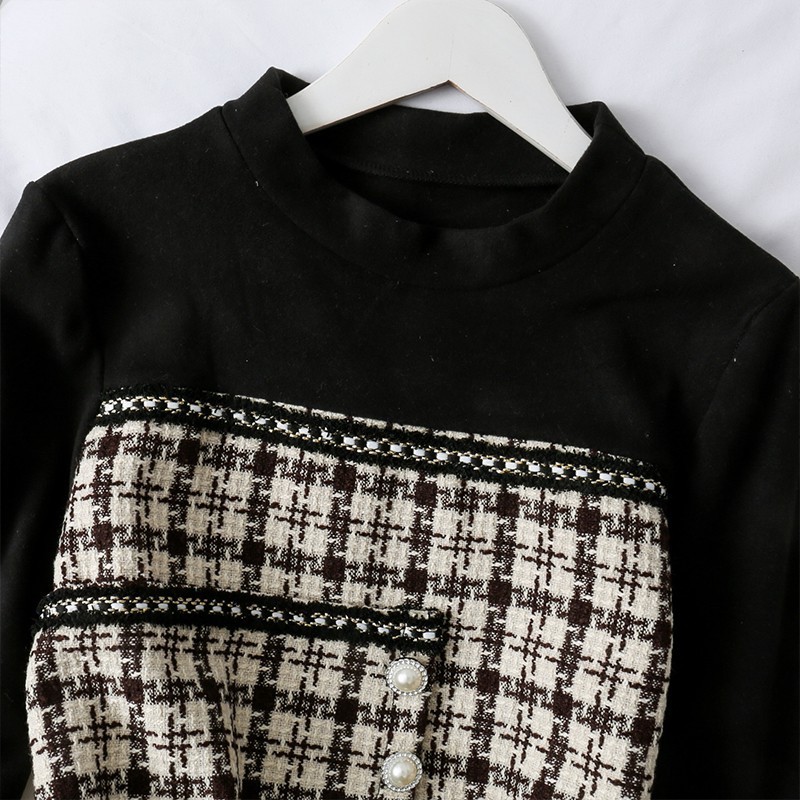 Áo Mix Dạ Tweed Kẻ Caro Nhỏ Phong Cách Mới Lạ Độc Đáo Sẵn