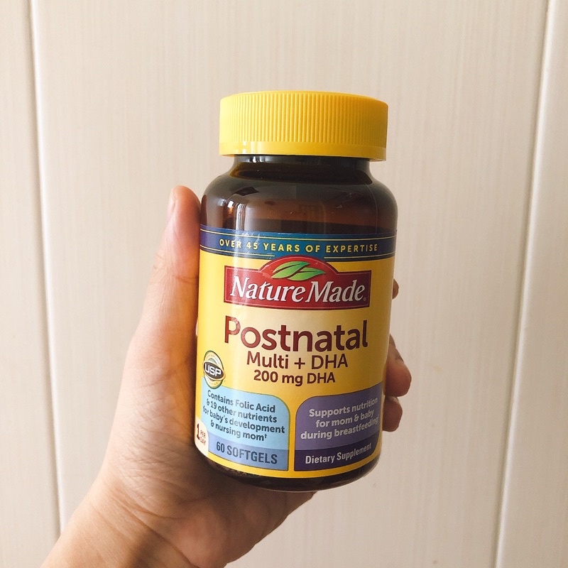 Nature Made Postnatal multi + DHA BỔ SUNG DINH DƯỠNG SAU SINH - 60 VIÊN HÀNG MỸ