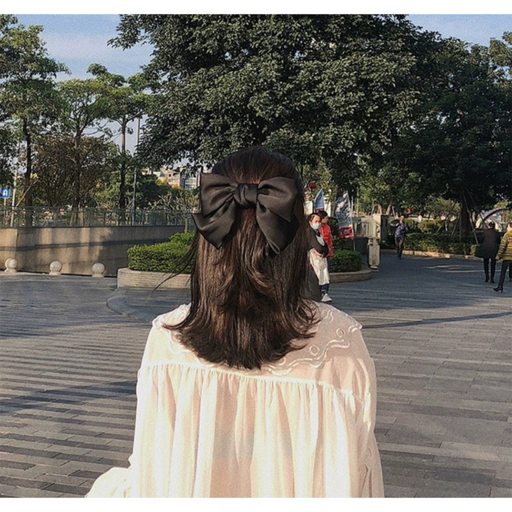 Kẹp Tóc - Buộc Tóc Nơ Vải Bản To Phong Cách Tiểu Thư Hàn Quốc Tại Hà Nội