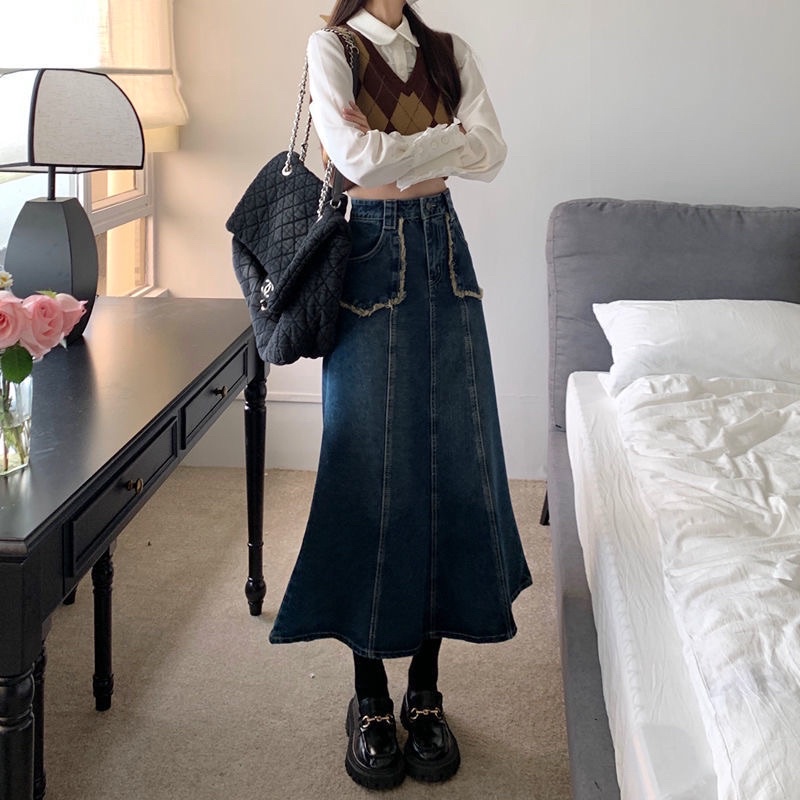 Chân Váy Jean Midi Dáng Xoè Taobao Order