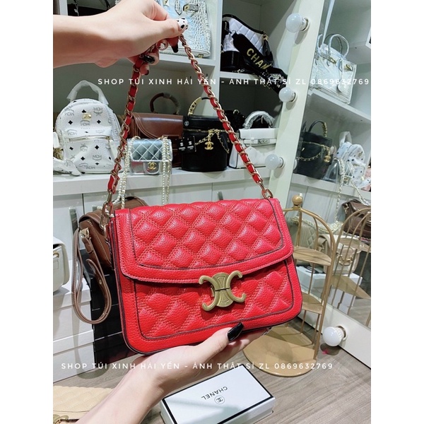Túi đeo chéo kẹp nách trần trám khoá mỏ thời trang( ảnh thật shop chụp)