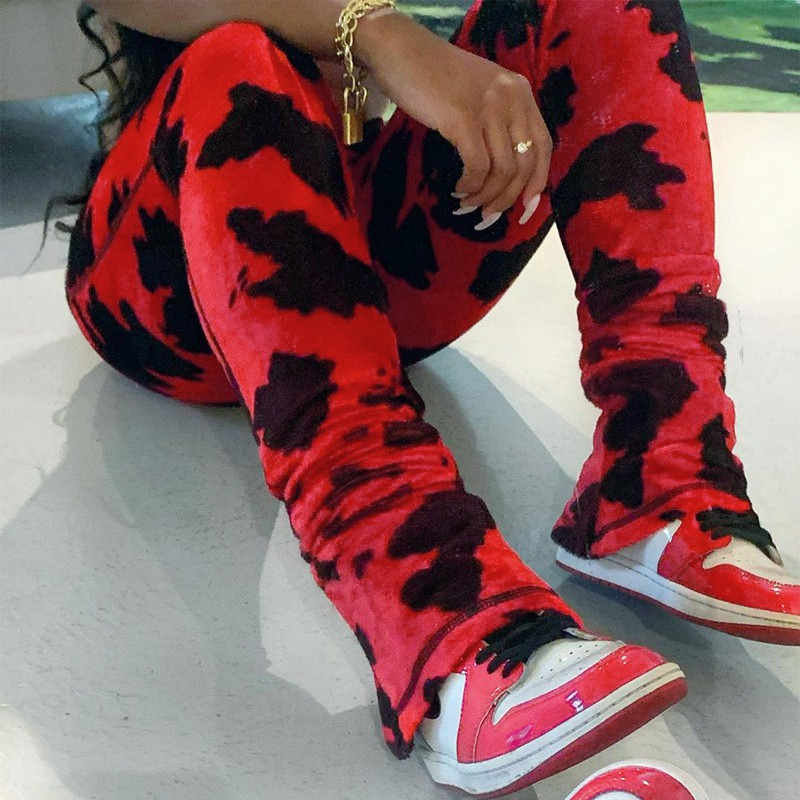 Quần Dài Lưng Cao Họa Tiết Da Bò Cá Tính Cho Nữ | BigBuy360 - bigbuy360.vn