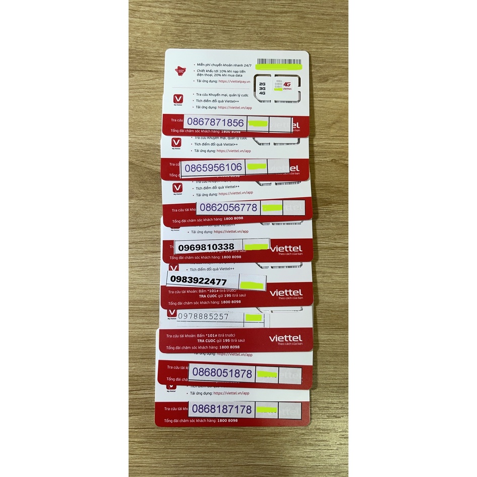 Sim viettel đầu 08 trả trước số đẹp dễ nhớ phong thủy dùng nghe gọi và truy cập 4G