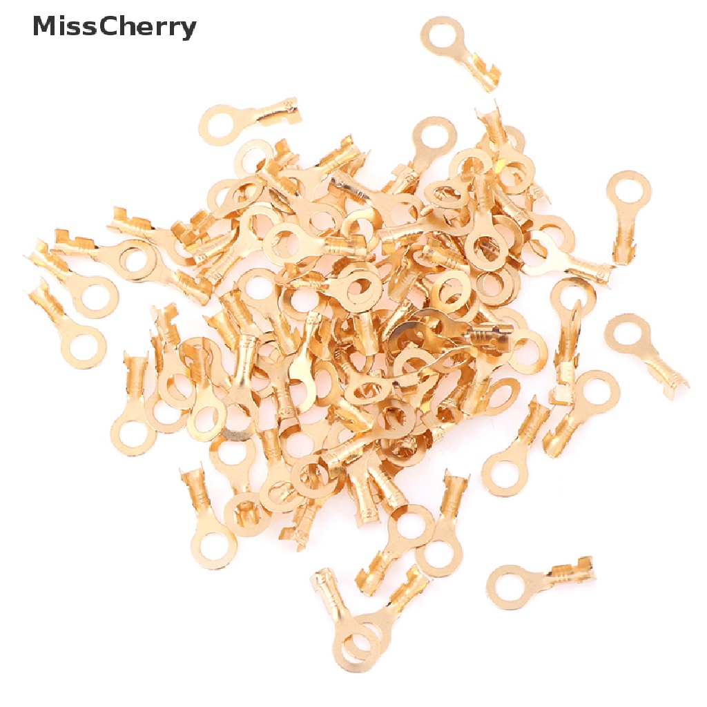 Set 100 đầu nối dây điện hình tròn bằng đồng thau 4.2mm chuyên dụng