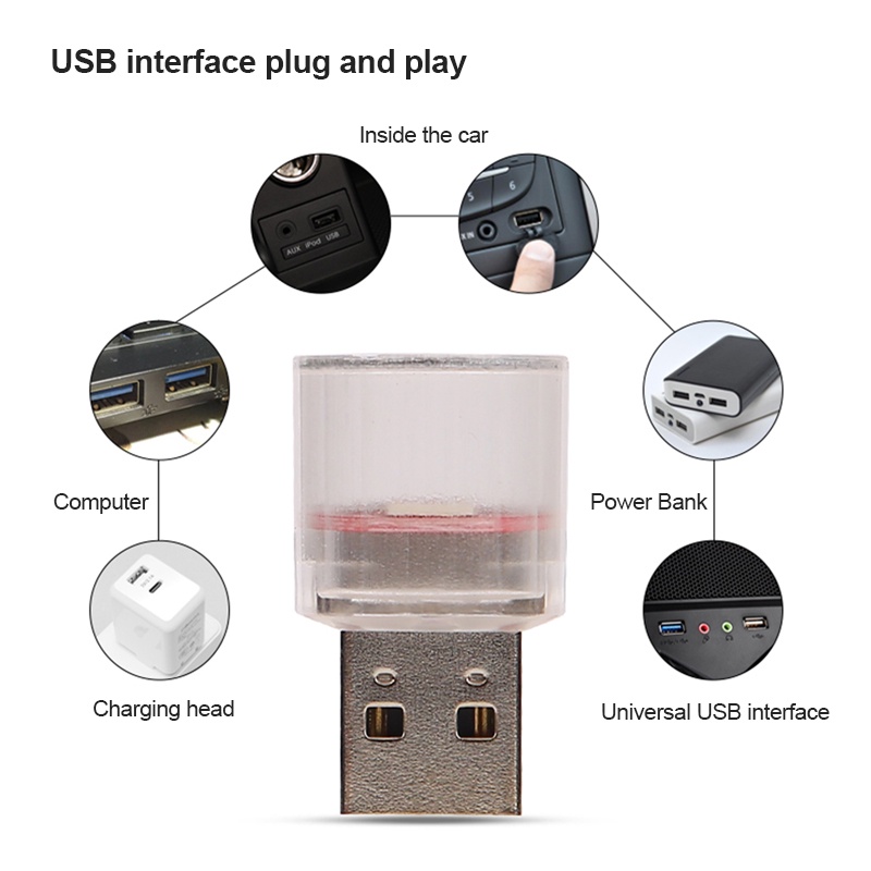 Đèn LED USB mini SEAMETAL trang trí nội thất xe hơi tiện dụng