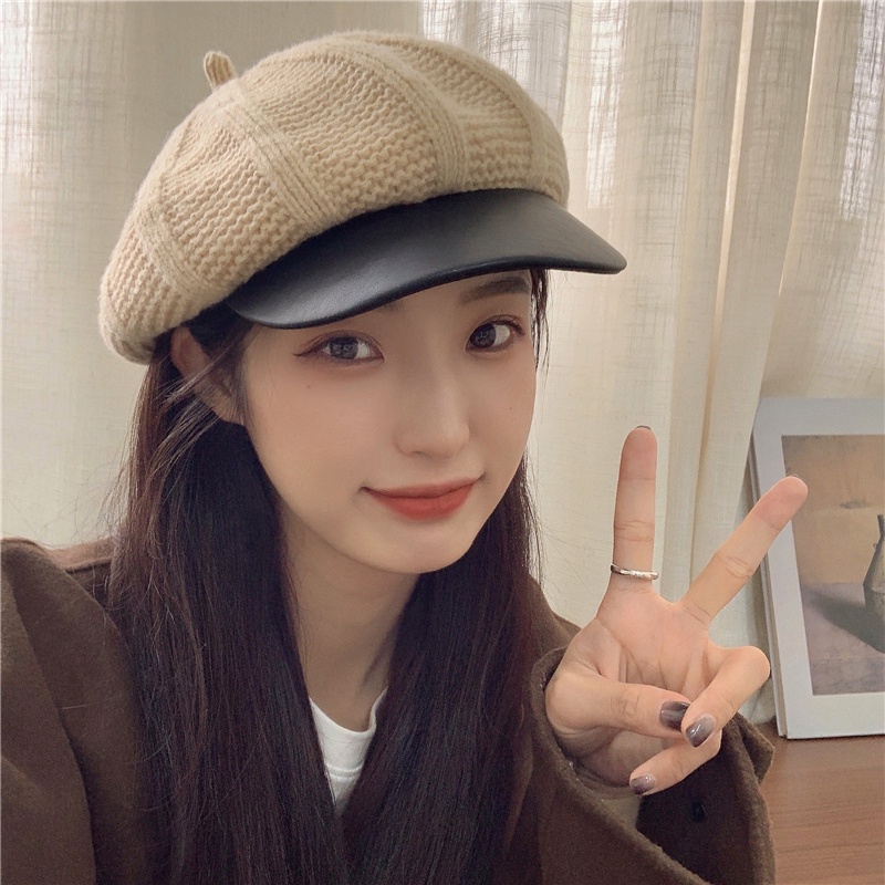 Mũ Beret Dệt Kim Phong Cách Retro Xinh Xắn Cho Nữ