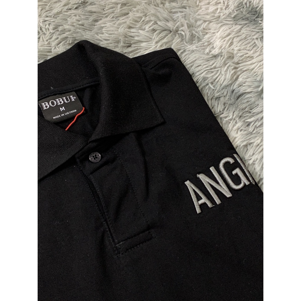 Áo Polo BoBui thêu ANGEL màu đen, đỏ chuẩn REAL full tag túi