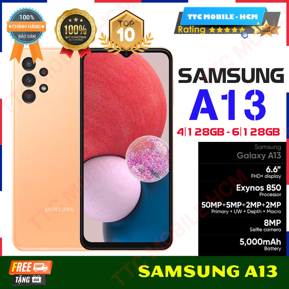 Điện Thoại Samsung A13 6GB/128GB|4GB/128GB-Chính hãng-Nguyên Seal