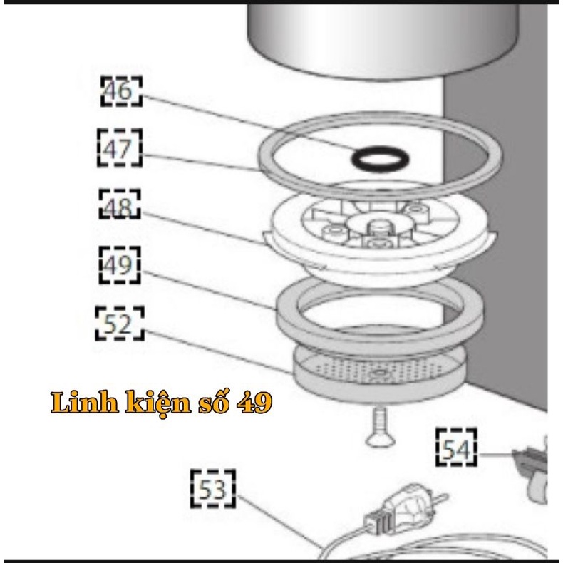 Ron Silicon Máy Pha Cà Phê Delonghi EC 680 685 820 860, Máy SMEG - Gioăng bằng silicon phi 58 x 46 x 8mm