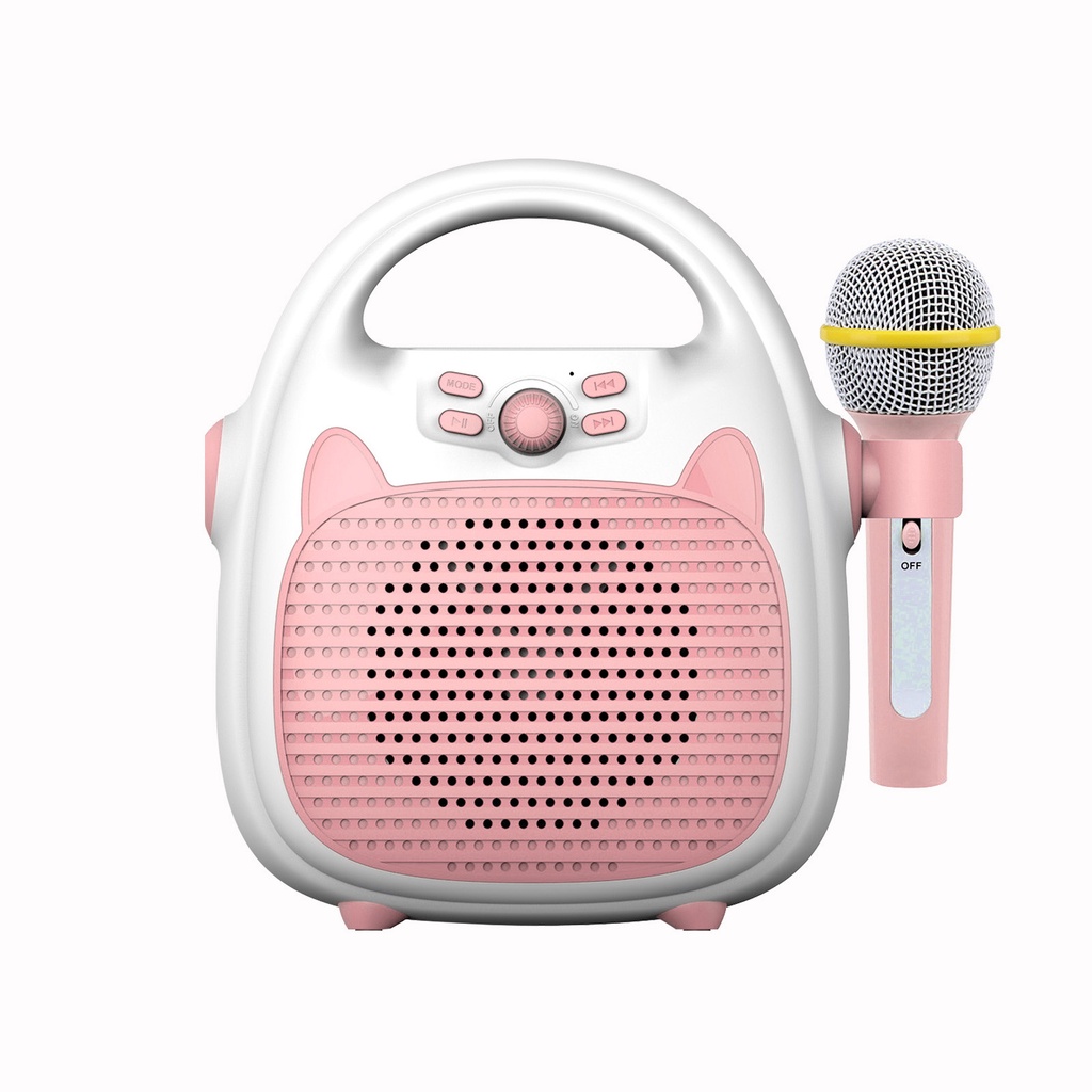 (Giá Thấp Nhất) Loa Karaoke Di Động Có Micro BT / Thẻ Nhớ / USB Kết Nối Đèn Cho Bé Trai Và Bé Gái