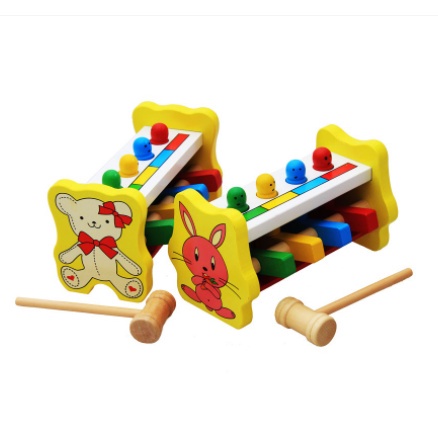 Đồ chơi bộ đập chuột gỗ hình thú cho bé - Đồ chơi gỗ thông minh montessori giúp bé phát triển trí tuệ