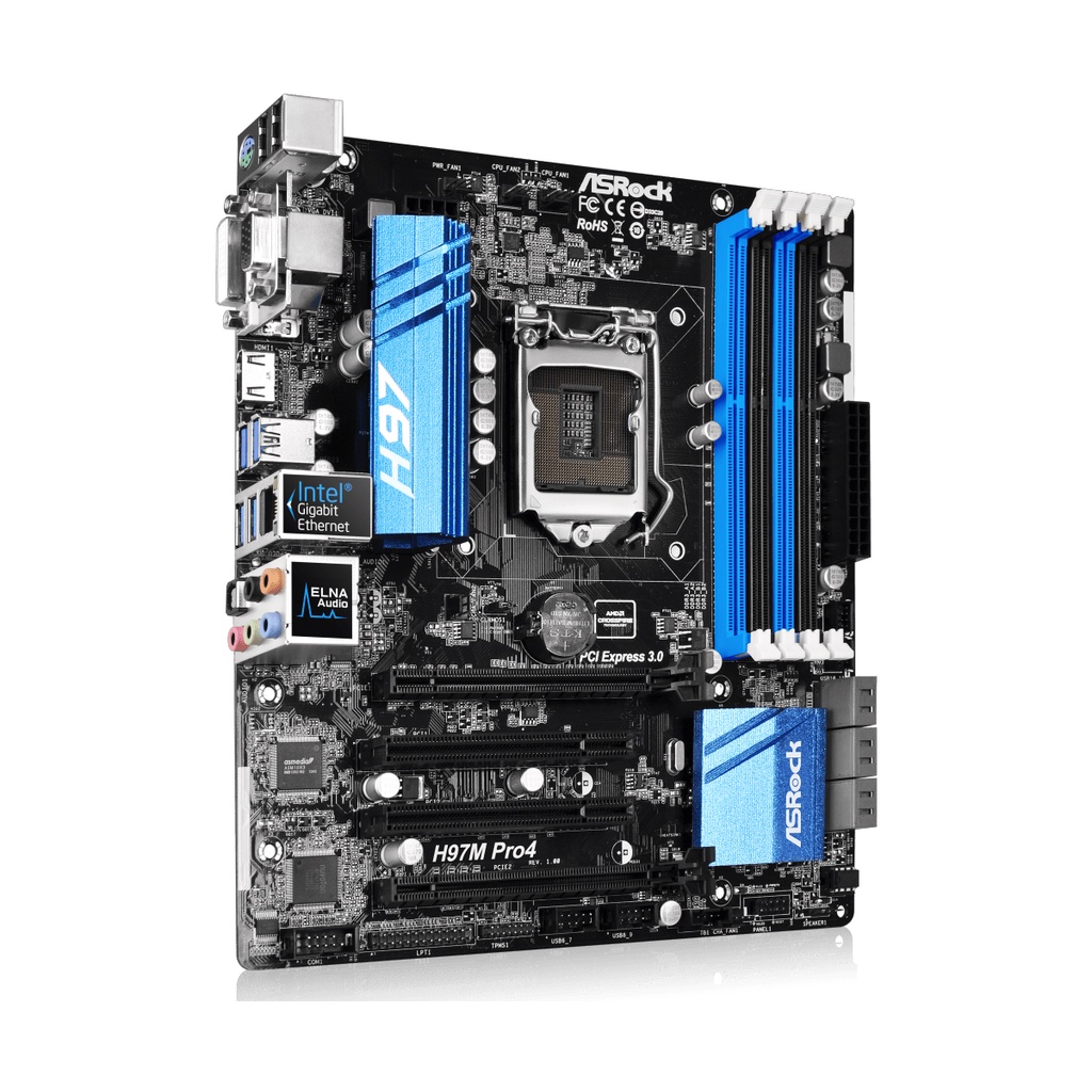 Chặn main ASROCK H97M PRO4 dùng nắp sau thùng máy
