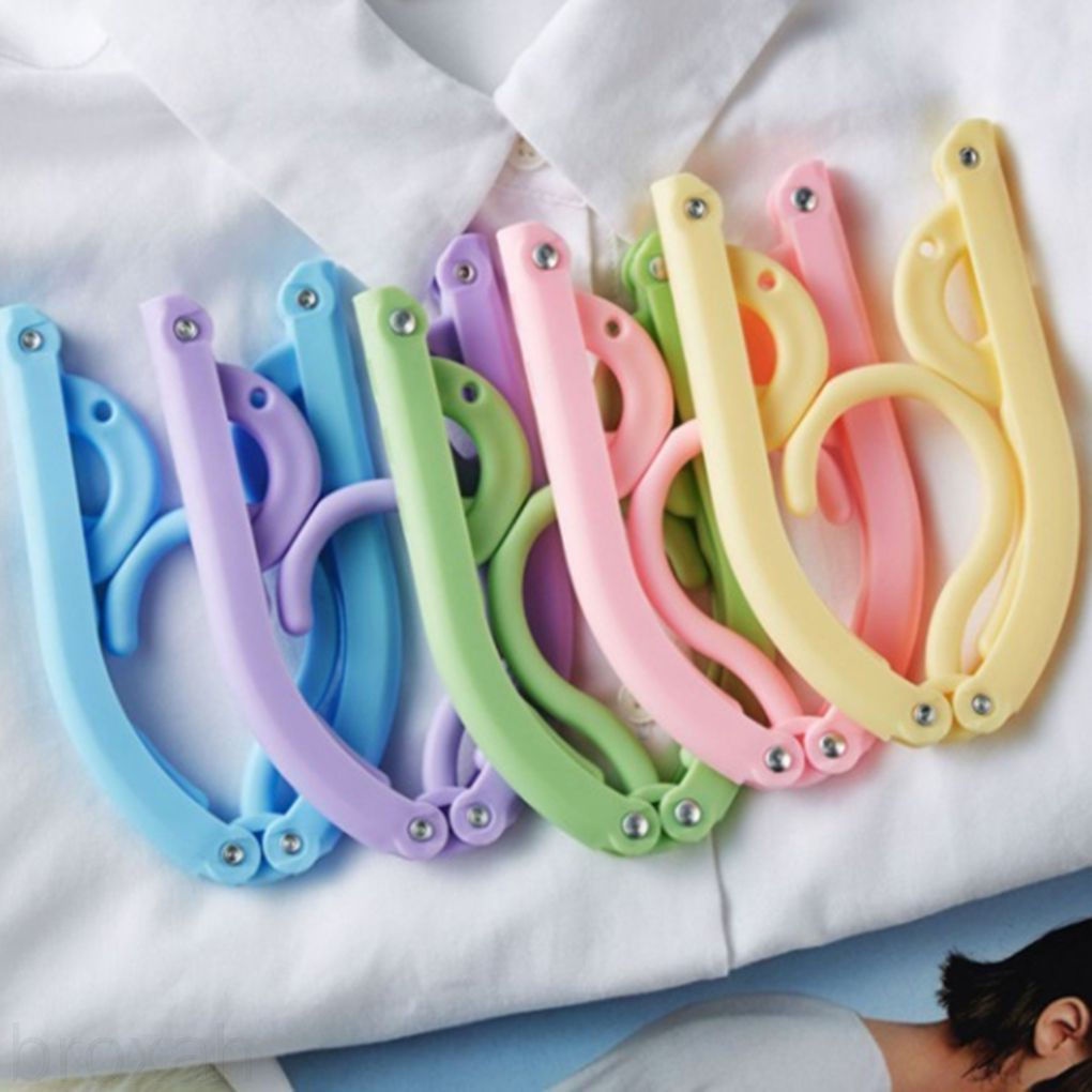 Màu Sắc Móc Nhựa Treo Quần Áo Có Thể Gấp Gọn Tiện Lợi