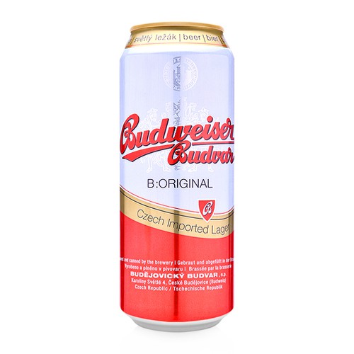 Bia lon Budweiser Budvar 500ml - Tiệp thùng 24 lon