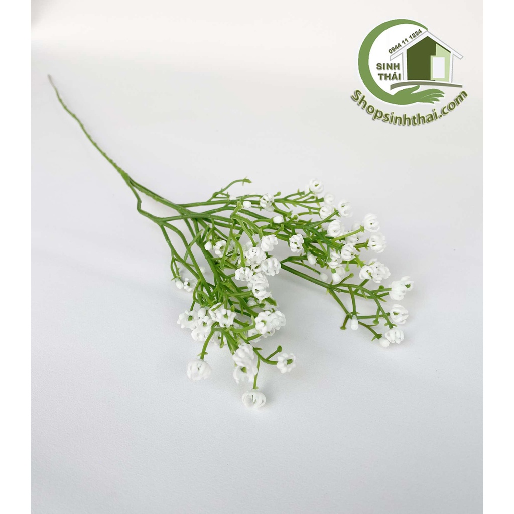 Nhánh hoa bi dài màu trắng 55cm - hoa giả cao cấp - hoa cưới