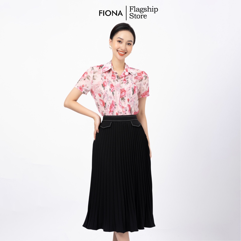Chân Váy Công Sở Nữ FIONA, Chân Váy Thiết Kế Xòe Dập Nhăn Thanh Lịch Mã F251172
