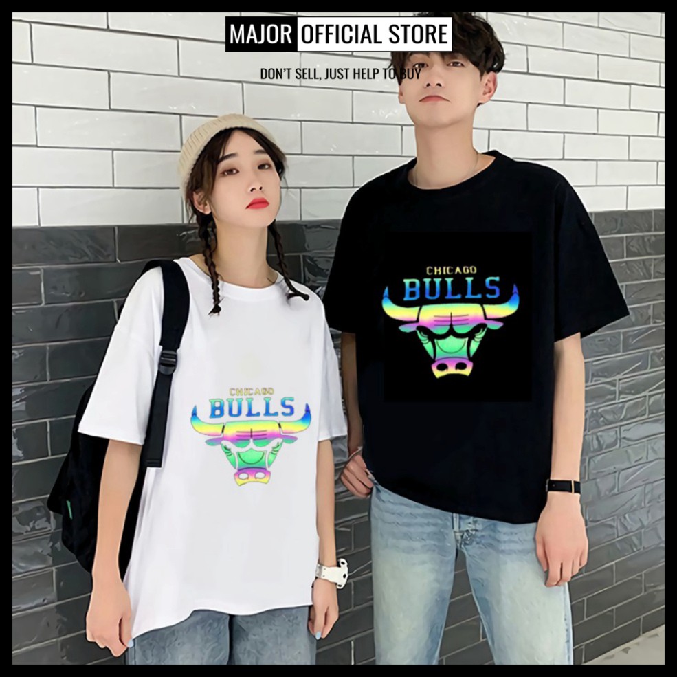 Áo Thun Oversize Tay Lỡ MAJOR Chicago Bulls Dáng  Xuông Unisex Nam Nữ Vải Cotton Cao Cấp -  ATP11