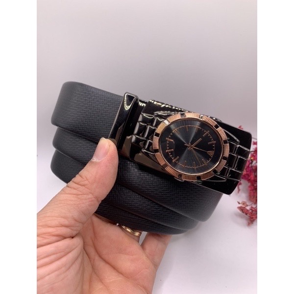 Thắt lưng da cao cấp - Dây nịt mặt khóa đồng hô tròn - cực cá tình và sang chảnh new