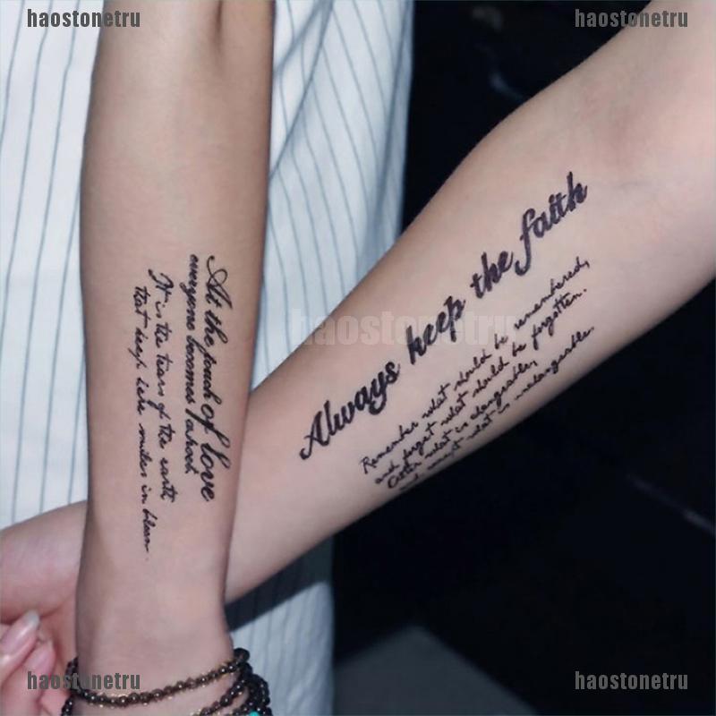 1 Hình Xăm Dán Tạm Thời Hình Chữ Cái Tiếng Anh Chống Thấm Nước