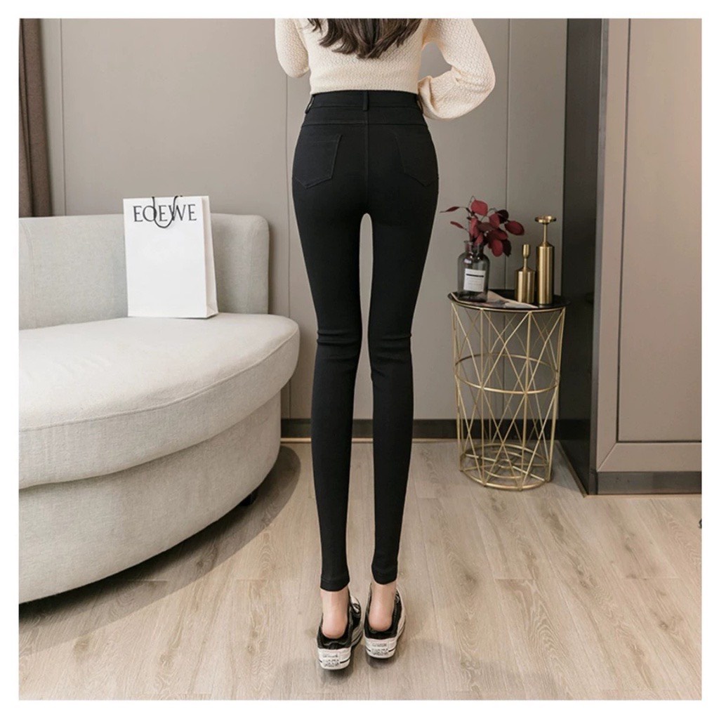 Quần tregging zazaa 1 cúc cạp cao dáng thun ôm,quần legging nữ chất umi hàn co giãn hàng vnxk loại 1-MAI THỎ STORE-