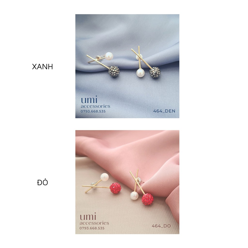 Bông Tai Khuyên Tai Đính Đá Thiết Kế Độc Đáo UMI E464